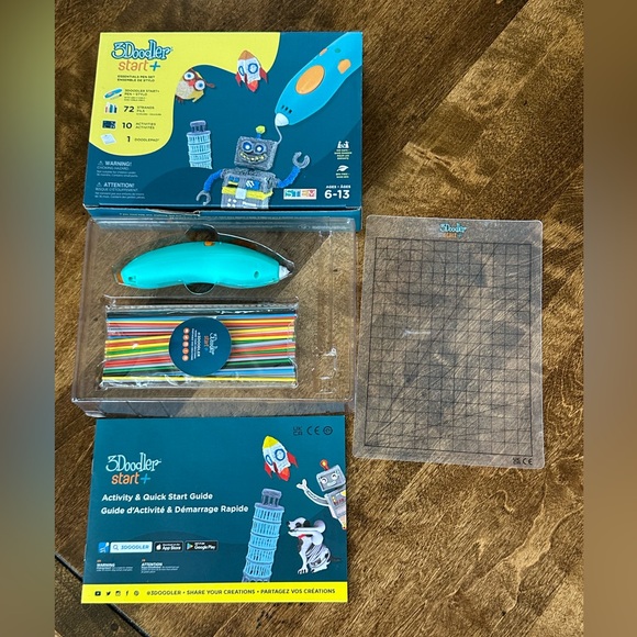 Other - 3Doodler Start+ 3D Pen Kit in Teal with Multicolor Filament